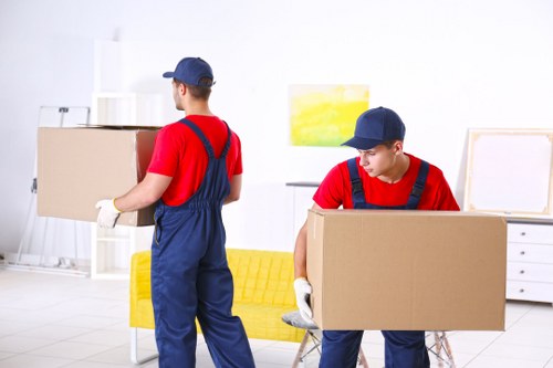 Removal van ready for a move in Wimbledon street