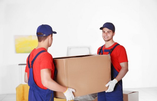 Local removals team handling access challenges on a Wimbledon street